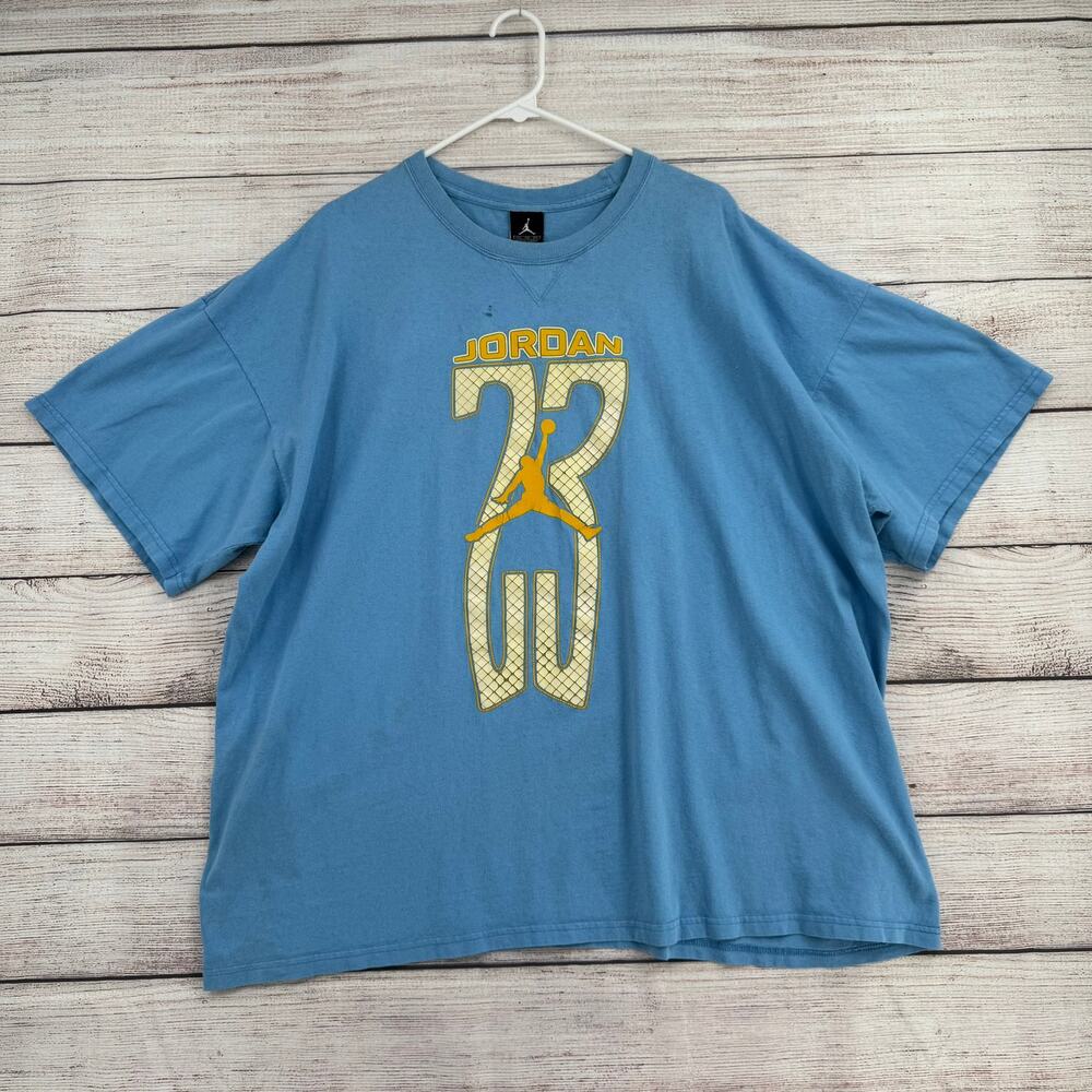 Nike Air Jordan 23 Logo T-Shirt‎ Mens XXL Light Blue Short Sleeve